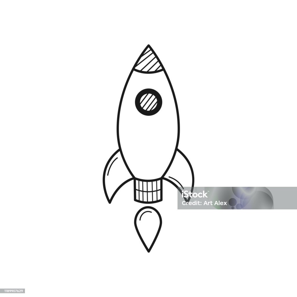 Drawable Rocket Hand Drawn Rocket Isolated On A White Vector Illustration Stock ...
