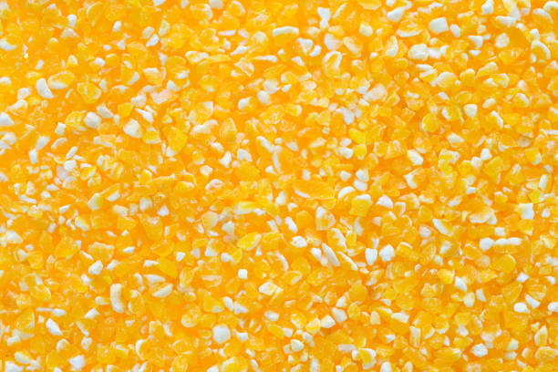 Close up of corn grits background.