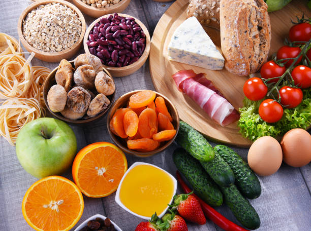 istock Assorted organic food products on the table 1189912175