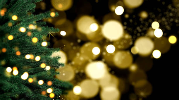 istock Christmas tree on a bokeh lights design 1189912256