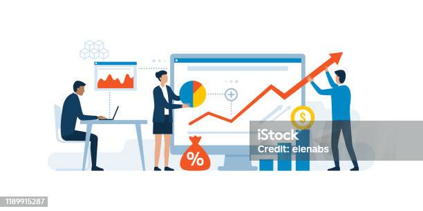 Business Team And Successful Financial Strategy Stock Illustration - Download Image Now - Business, Finance, Illustration