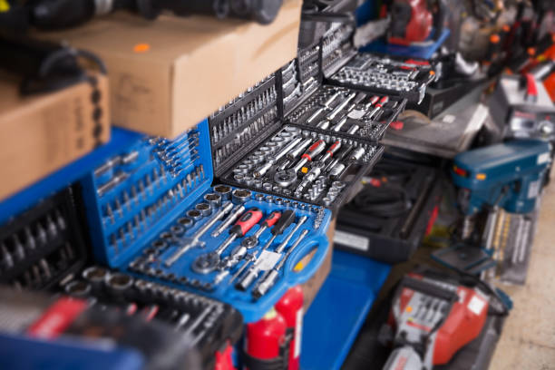istock Photo of new tools on showcase 1189918354