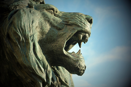 Symbol of Venice. The St. Marks´s Lion at saint Marco Square. Italy