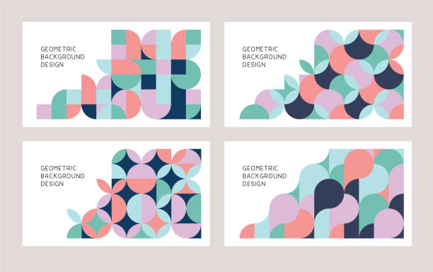 기하학적 추상배경 - shape circle geometric shape abstract stock illustrations