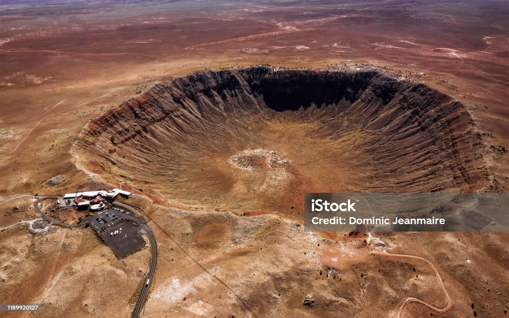 Meteor Crater Natural Landmark near Winslow, AZ Meteor Crater Stock Photo