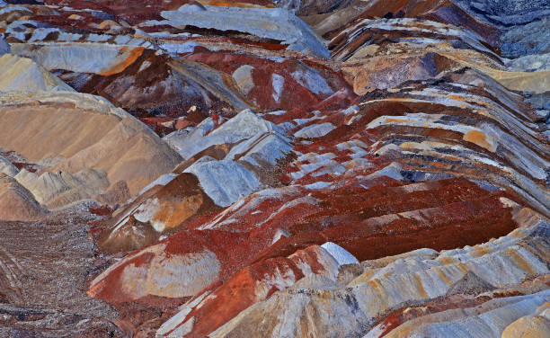 istock Mining waste dump on the coal surface mine. Beautiful colors of mining waste. 1189921264