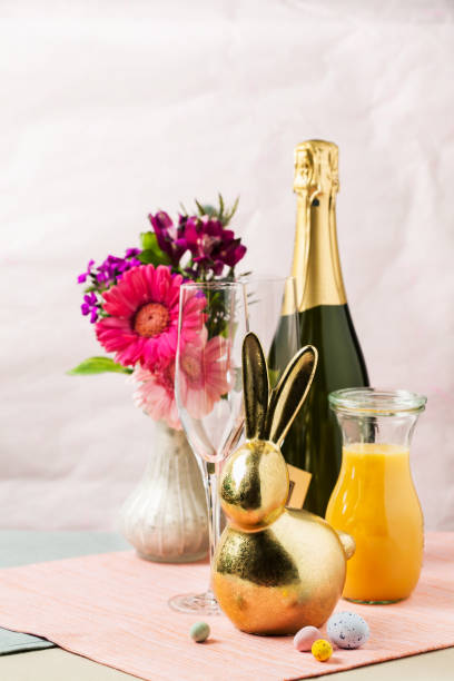istock Mimosa cocktails with Easter decoration 1189921696