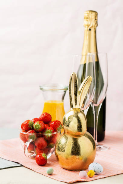 istock Mimosa cocktails with Easter decoration 1189921927