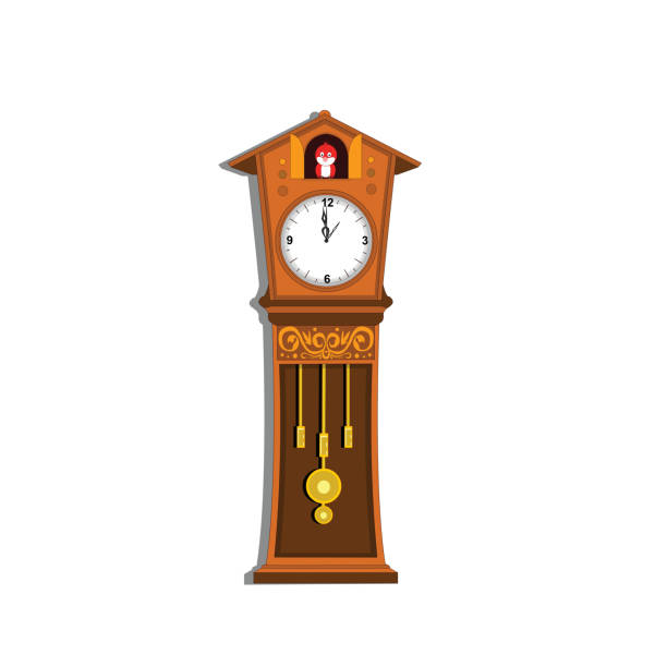 Grandfather Clock With Cuckoo Bird Stock Illustration - Download Image Now  - Grandfather Clock, Cartoon, Art - iStock
