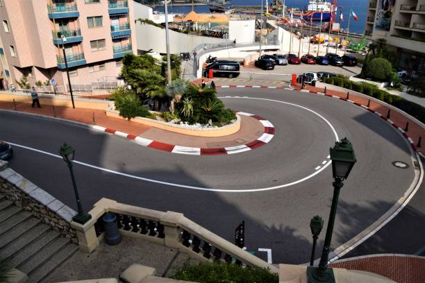 monte carlo fairmont haarnadelkurve - grand prix stock-fotos und bilder