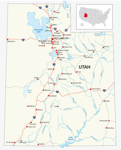 istock road map of the US American State of Utah 1189931194