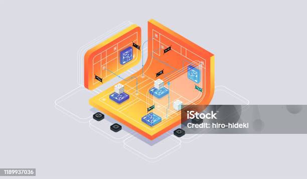 Isometric Design Concept Virtual Reality And Augmented Reality Software ...