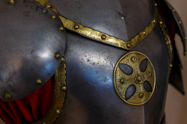 istock Fragment of Ancient knights armor decorated with ornament 1189937049