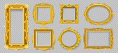 istock Gold floral picture frames 1189937394