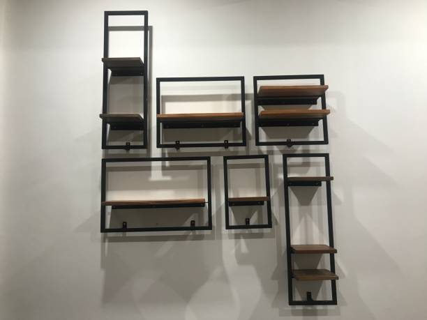 istock Combination materials of wood and iron rack. 1189939857