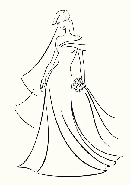 Vector illustration of Beautiful Bride