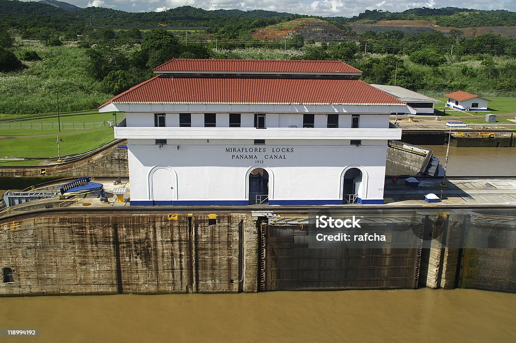 Miraflores bloqueia o Canal do Panamá - Royalty-free Canal do Panamá Foto de stock
