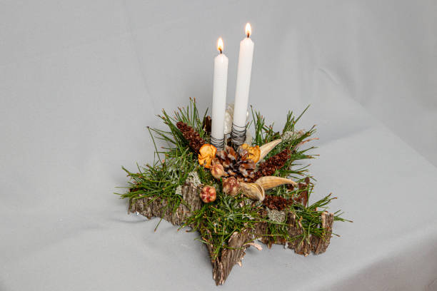 istock Christmas composition of flowers and Christmas decorations 1189943390