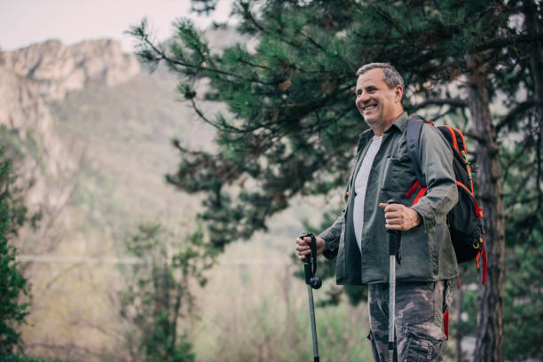 istock Hiking an older man for recreation 1189945697