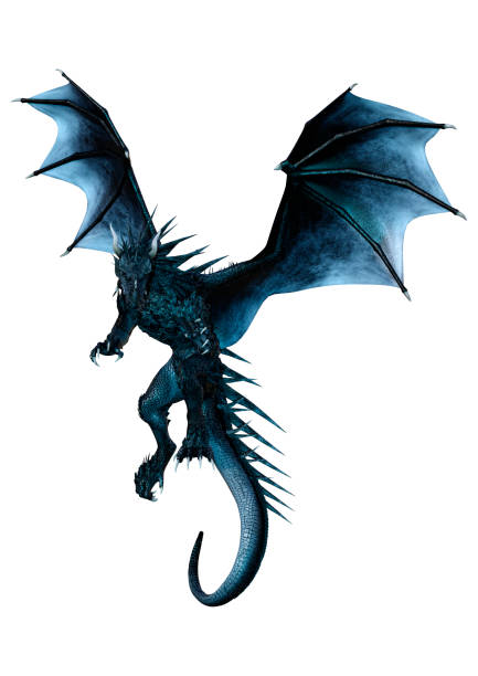 istock 3D illustration fantasy dragon on white 1189946399