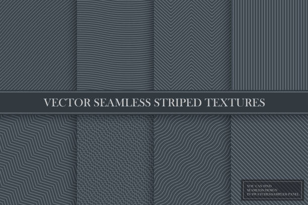 ilustrações de stock, clip art, desenhos animados e ícones de collection of seamless striped dark gray textures - classic elegant design. linear geometric endless patterns. you can find repeatable bakgrounds in swatches panel - repetition striped pattern in a row