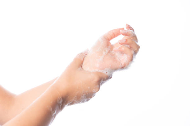 istock Hygiene. Cleaning Hands. Washing hands with soap bubbles 1189964079