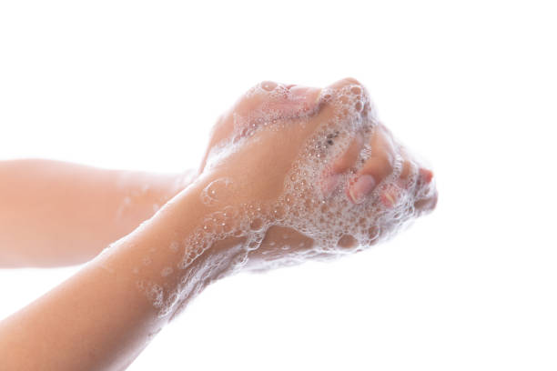 istock Hygiene. Cleaning Hands. Washing hands with soap bubbles 1189964136