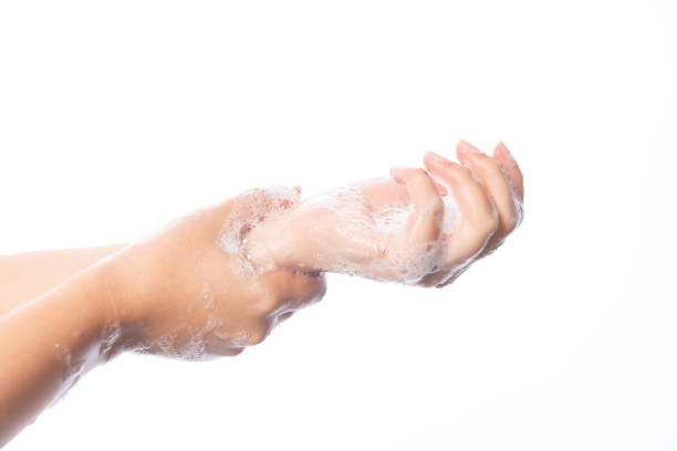 istock Hygiene. Cleaning Hands. Washing hands with soap bubbles 1189964139