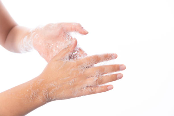 istock Hygiene. Cleaning Hands. Washing hands with soap bubbles 1189968802
