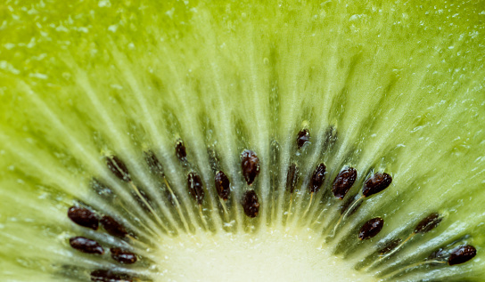 Close up of kiwi fruit slice background.