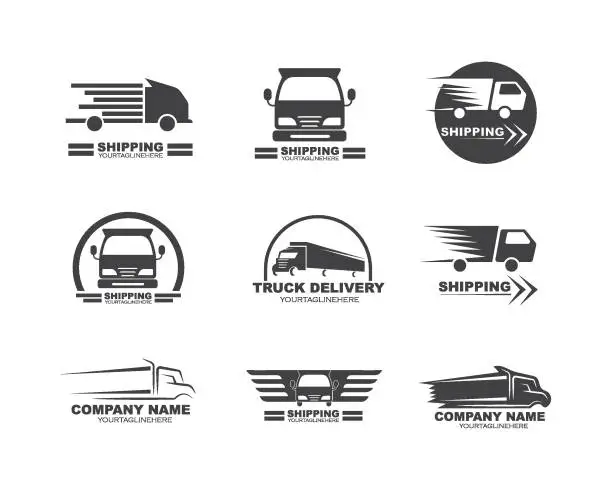 Vector illustration of truck icon logo vector illustration design