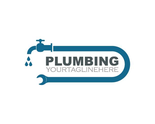 ilustrações, clipart, desenhos animados e ícones de ícone do logotipo da ilustração do vetor do encanamento - plumber