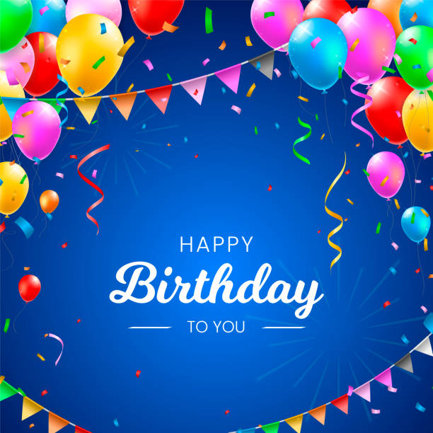 istock Colorful Party Balloons and Confetti Background 1189976835