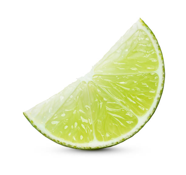 istock Perfect green lime slice on white with clipping path 1189979602