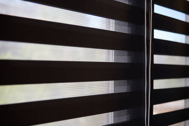 istock Office blinds. Modern fabric blinds. Office meeting room lighting range control. 1189982645