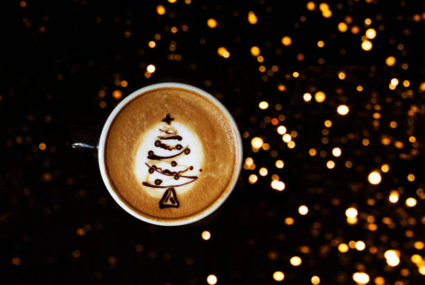 istock Tasty cappuccino with Christmas tree latte art 1189984658