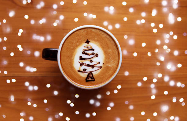 istock Tasty cappuccino with Christmas tree latte art 1189984659