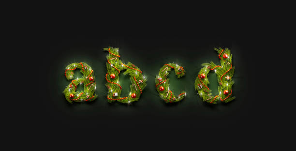 istock Decorative abcd lowercase new year font mockup darkness 1189984944