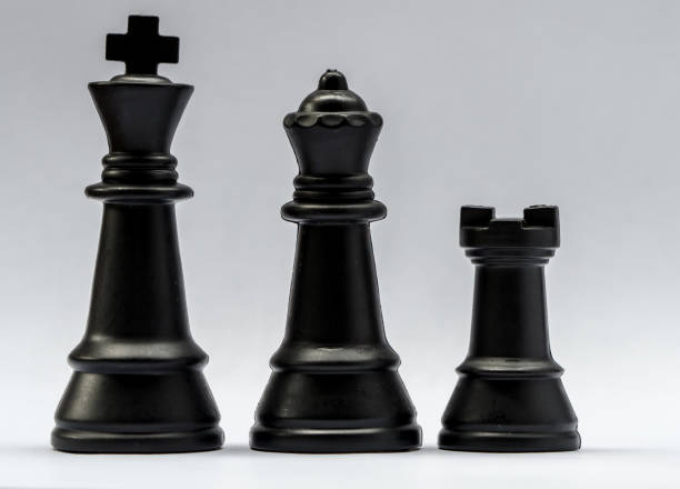 istock Chess game include king rook horse and queen on white background. 1189985349