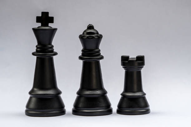 istock Chess game include king rook horse and queen on white background. 1189985357