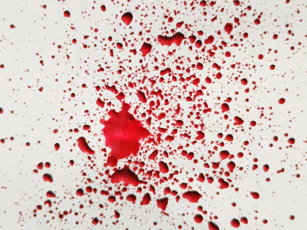 Inkblot and pen. Soft focus. Copy space.
