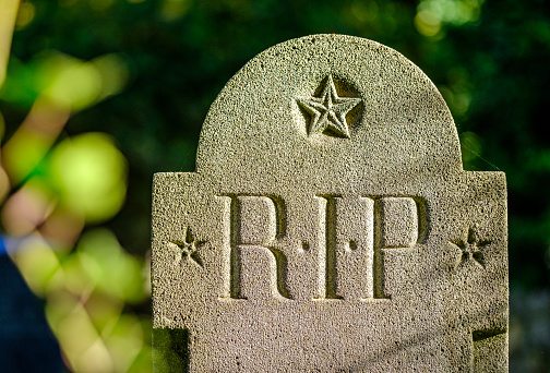 old blank gravestone at a cemetery