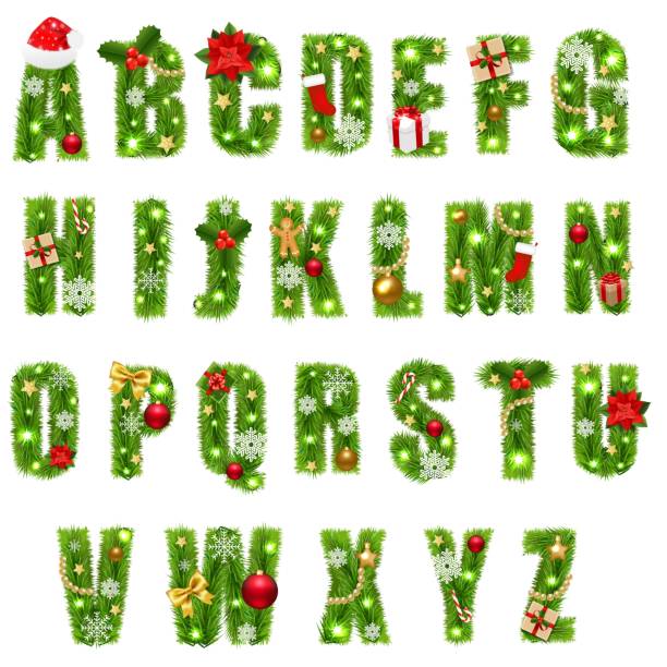 istock Christmas Alphabet With Christmas Toys Isolated White Background 1189993183