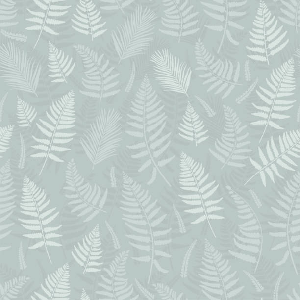 ilustrações de stock, clip art, desenhos animados e ícones de cute hand drawn fern seamless pattern, floral background, great for textiles, wallpapers, banners - vector design - frond