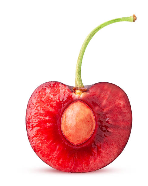 istock Sweet cherry berry cut in half with bone 1189995039