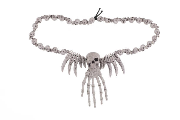 collier de chaman d'os - animal bone stone necklace bead photos et images de collection