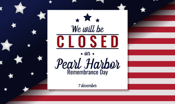 Pearl Harbor remembrance day Pearl Harbor remembrance day, we will be closed card or background. vector illustration. pearl harbor stock illustrations
