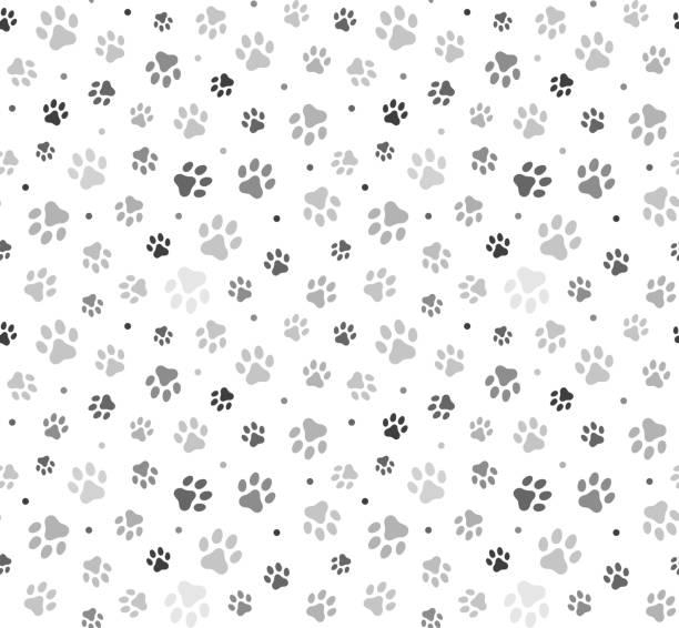 アニマルポーシームレスパターンストックイラスト - dog paw print paw print点のイラスト素材／クリップアート素材／マンガ素材／アイコン素材