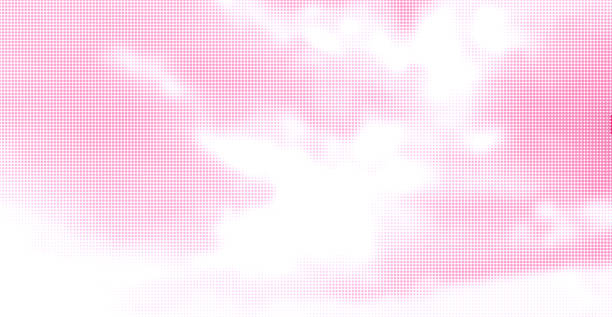 розовое полутонное небо с облаками для декоративного дизайна. монохромный абстрактный геометрический узор - cloud cloudscape symbol ink stock illustrations
