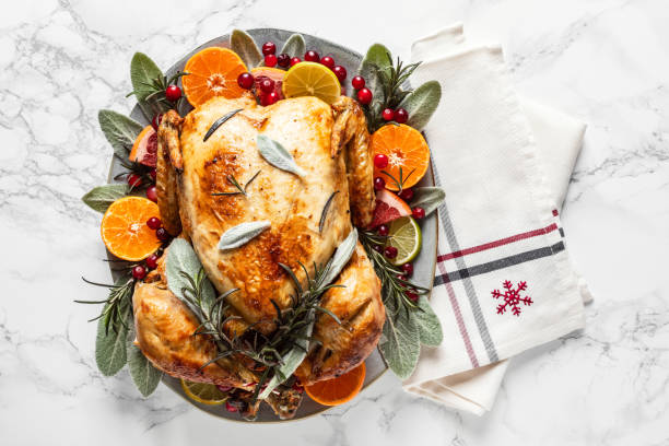 istock Christmas turkey. Prepeared roasted turkey for festive dinner 1190001666